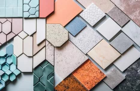 Palette of tile and stone samples