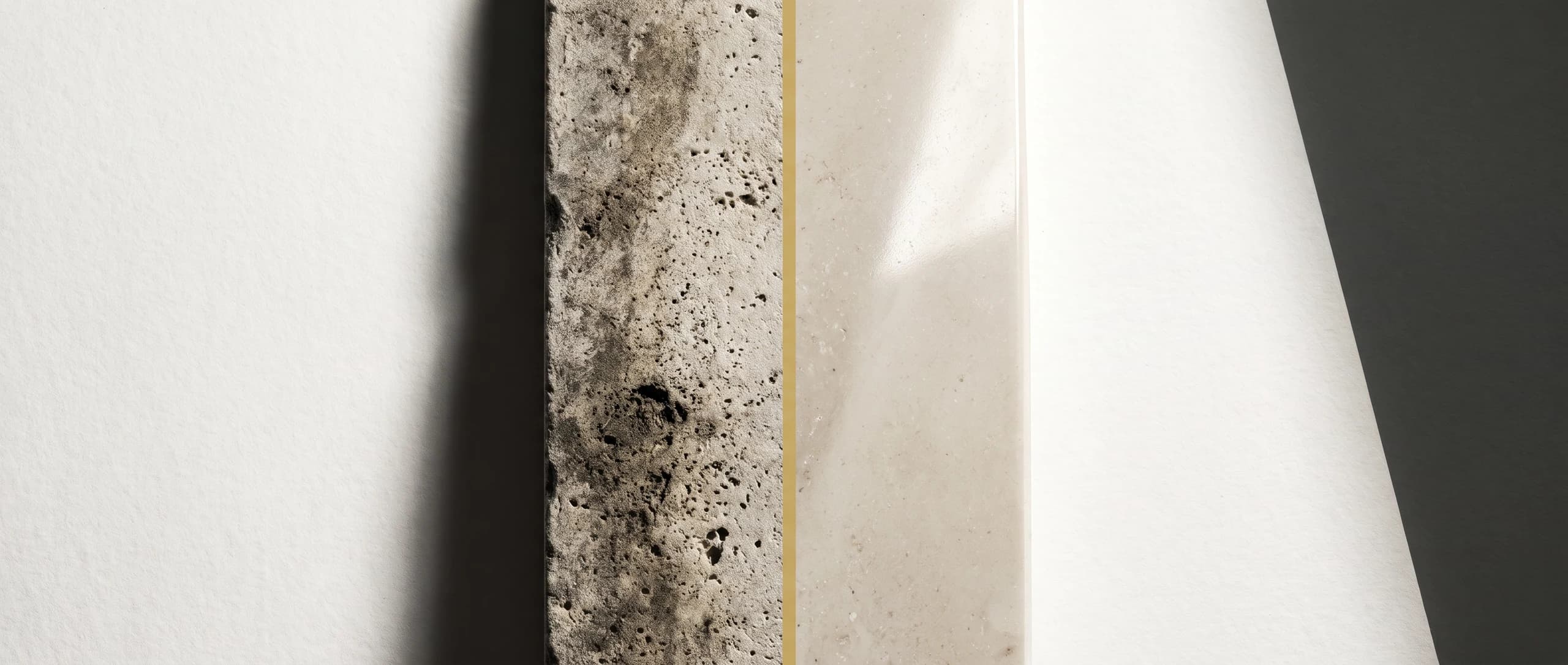 Stained stone transitioning to clean sealed stone