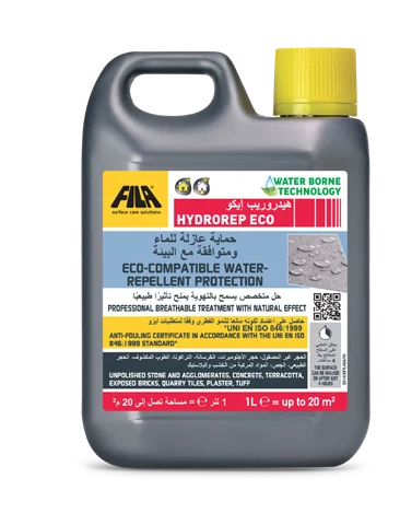 HYDROREP ECO eco-compatible water-repellent protection for unpolished stone and agglomerates, FILA UAE
