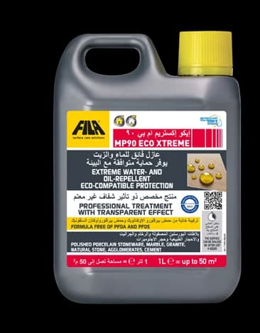 MP90 ECO XTREME extreme eco-compatible water- and oil-repellent protection for polished porcelain tiles, FILA UAE