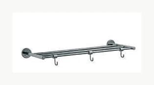 Towel Shelf without Lower Hanger but with 3 Hooks, Stainless Steel - ACN-1181FHS