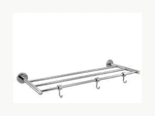 Towel Shelf without Lower Hanger but with 3 Hooks - CPA-CHR-1181FH - Chrome