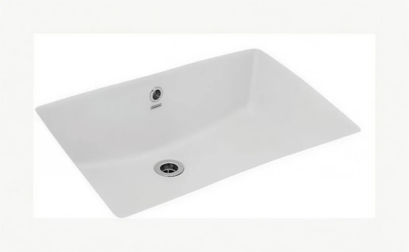 Under Counter Basin with Fixing Accessories, Shape: Rectangular - FNS-WHT-40701 - White