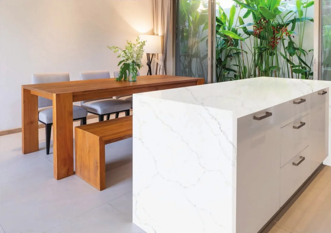 Crystal Serene quartz installed - KalingaStone catalogue application photograph