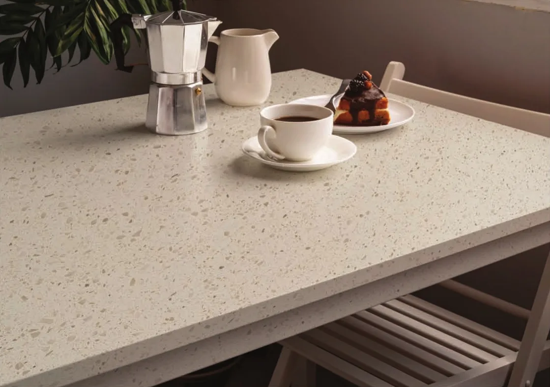 New Beige quartz installed - KalingaStone catalogue application photograph