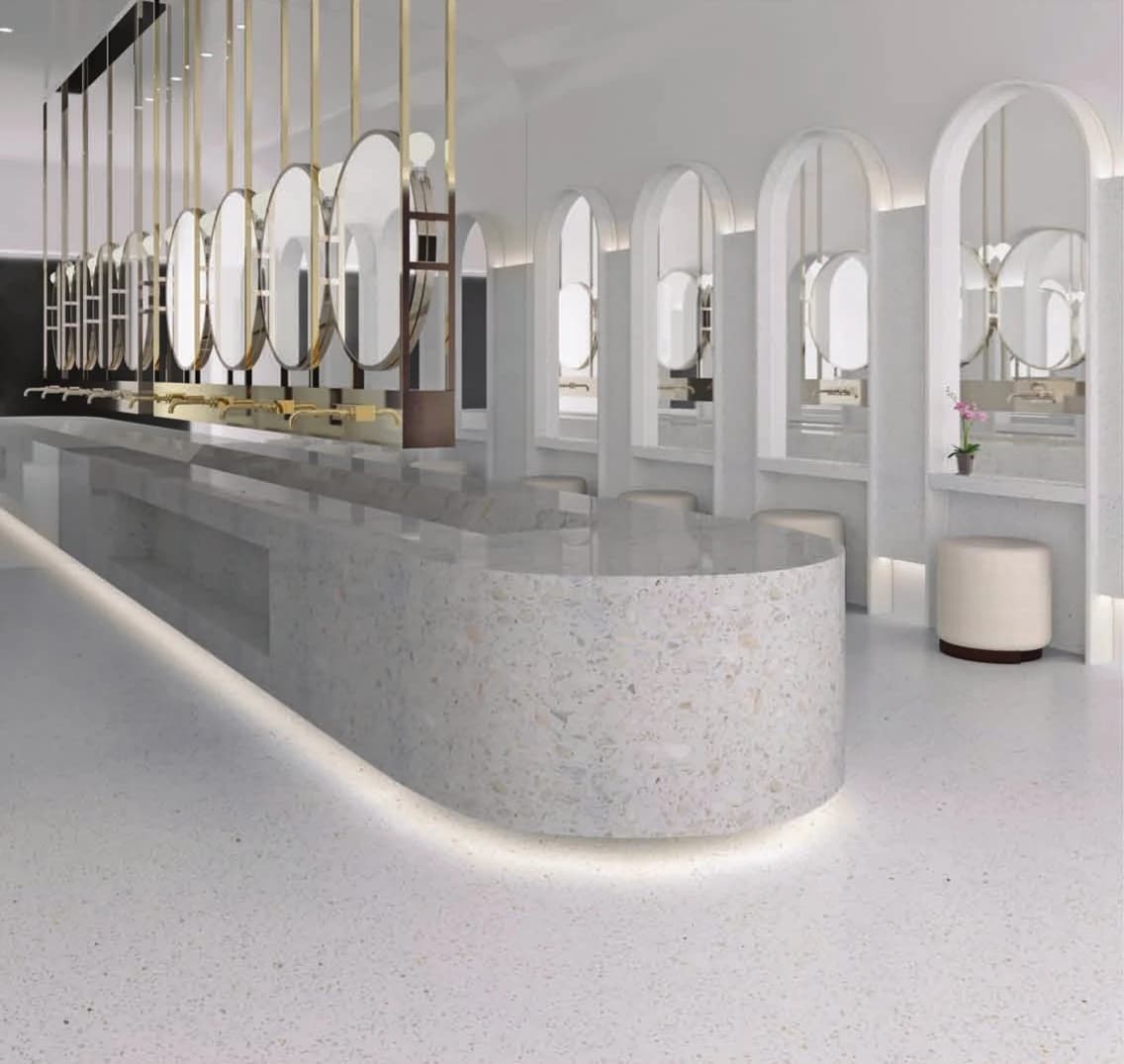Colosseo terrazzo installed - KalingaStone catalogue application photograph