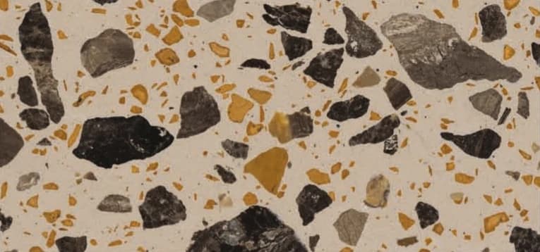 KalingaStone Terrazzo Silver Rock - Series 8 terrazzo slab surface, 304 × 125 cm